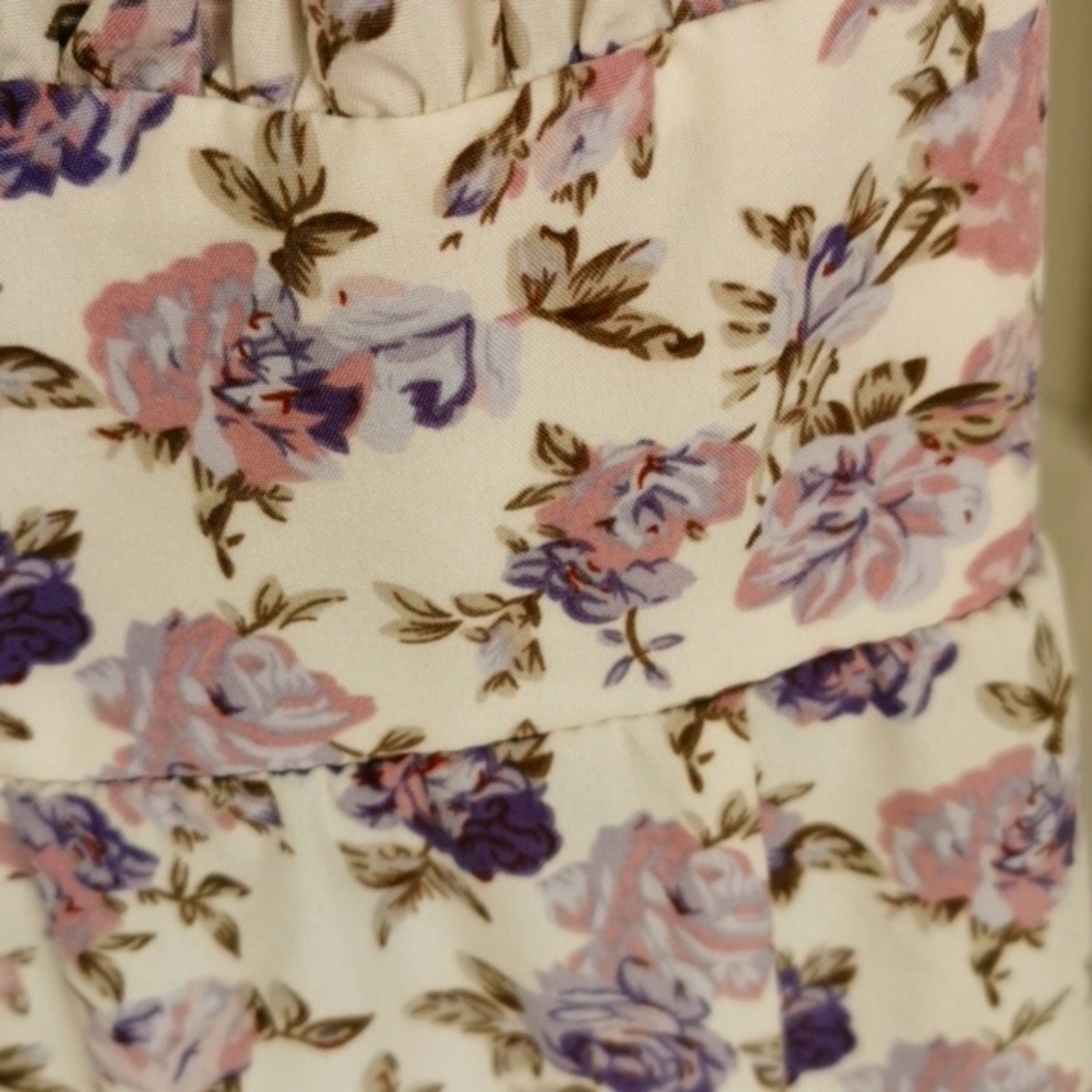 Ditzyfloral Cottagecore Midi/Maxi Peasant Romantic Style Dress Lilac Flowers XL+ - Picture 4 of 8
